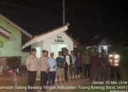 Kapolsek Tulang Bawang Tengah Perkuat Keamanan Lingkungan, Patroli Sambang Pos Ronda dan Berikan Pesan Kamtibmas