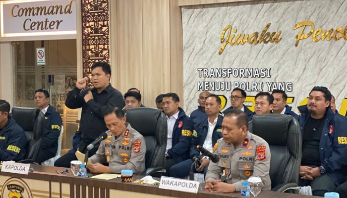 Tim Tekab 308 Presisi Polres Lampung Utara Ikuti Rilis Ungkap Kasus 3C Bersama Polda Lampung
