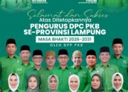 DPP PKB Umumkan Calon Pimpinan Dewan Tanfidz Definitif DPC PKB se-Lampung Masa Bakti 2026–2031