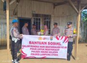 Sambut HUT Bhayangkara ke-80, Polsek Abung Selatan Salurkan Bantuan Sosial kepada Warga