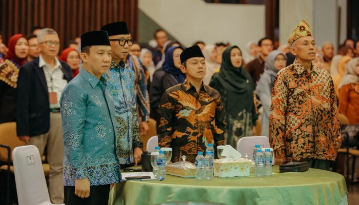 Gubernur Rahmat Mirzani Djausal Dampingi Wamendikdasmen Fajar Riza Ul Haq Ramah Tamah Bersama Persyarikatan Muhammadiyah di Mahan Agung