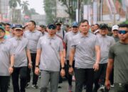 Gubernur Mirza Ikuti Gerak Jalan Sehat Peringatan HUT ke-1 Kodam XXI/Radin Inten dan HUT ke-81 RI