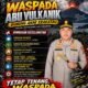 Kapolres Tulang Bawang Barat Imbau Warga Waspada dan Pakai Masker, Abu Anak Krakatau Mulai Menyebar