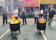 Kapolres Lampung Utara Hadiri Pemusnahan Barang Bukti di Kejari, Sabu hingga Senjata Api Rakitan Dimusnahkan
